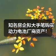知名房企拟大手笔购买动力电池厂商资产！