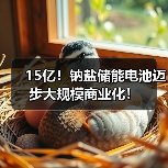 15亿！钠盐储能电池迈步大规模商业化！