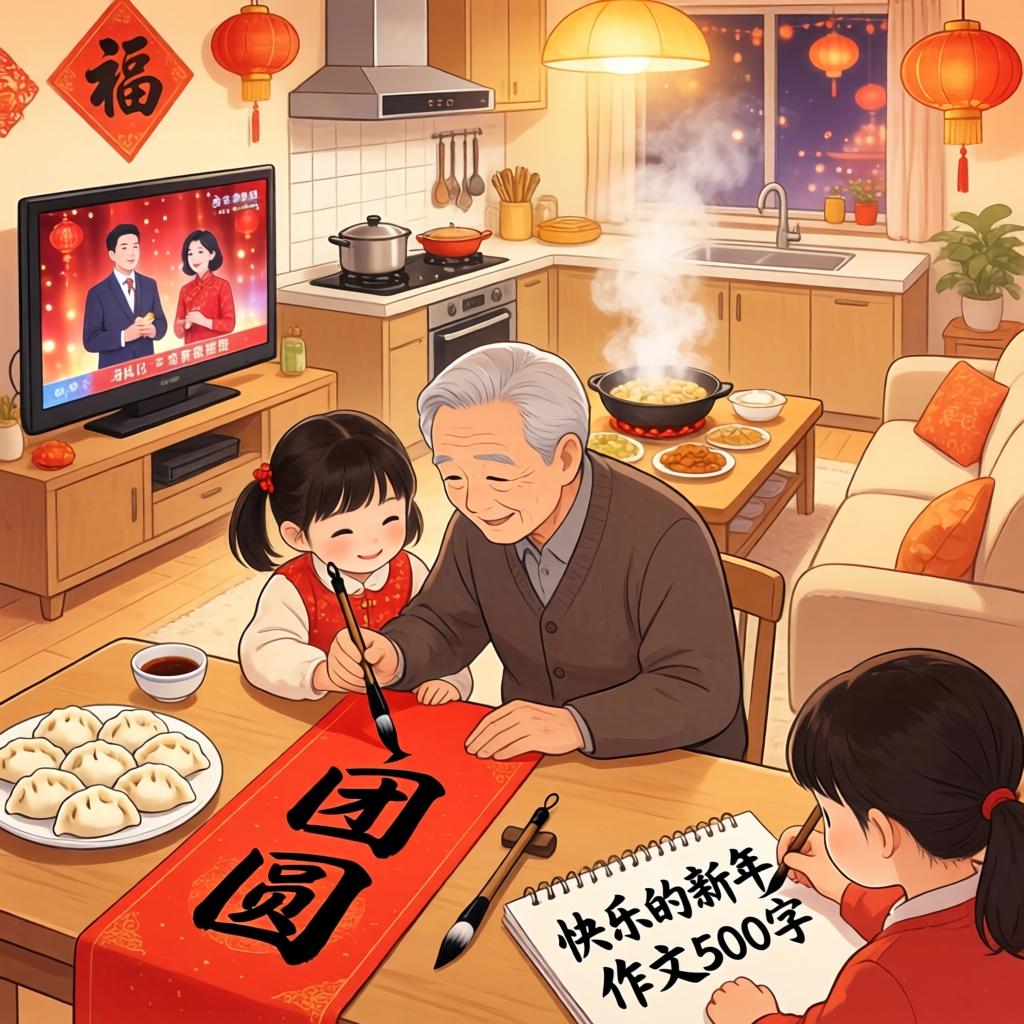 快乐的新年作文500字第三张图