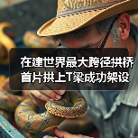 在建世界最大跨径拱桥首片拱上T梁成功架设(图1) 在建世界最大跨径拱桥首片拱上T梁成功架设(图1)