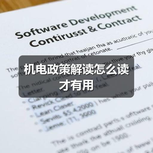 机电政策解读怎么读才有用